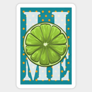 Lime fruit Retro Poster Sticker